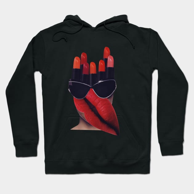 Lady with Red Lipsticks Hoodie by Luca Mainini